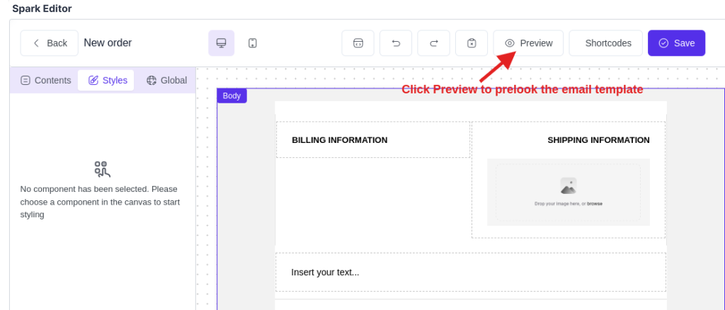 Preview-Email-templates-with-Spark Editor-email-customizer-plugin