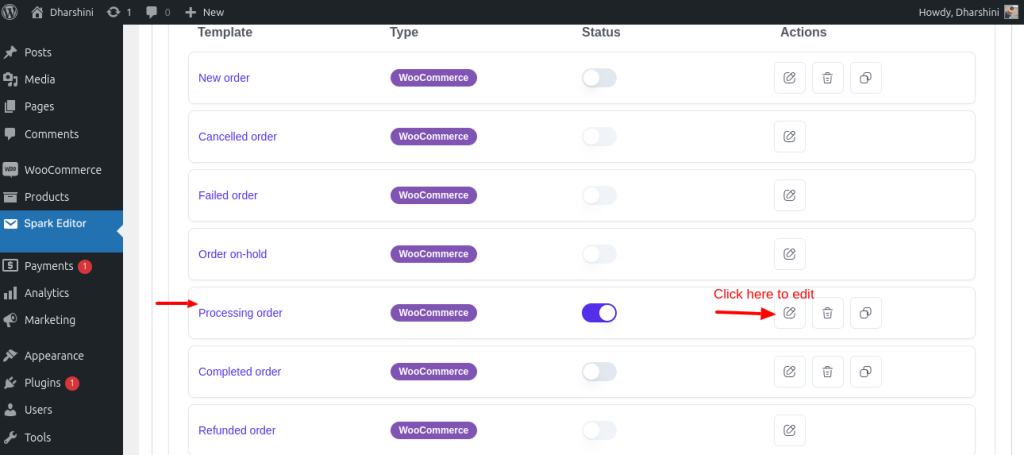 Selecting-Processing-order-template