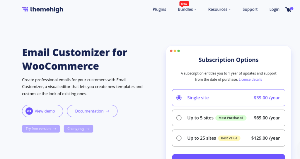 themehigh homepage
