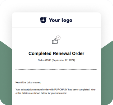 Completed Renewal Order