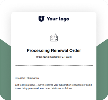 Processing Renewal order