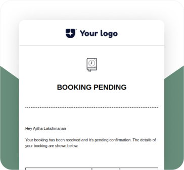 Booking Pending confirmation