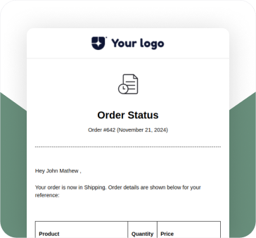 Custom Order Status Email (customer)