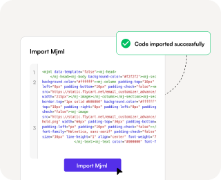 mjml import and template export