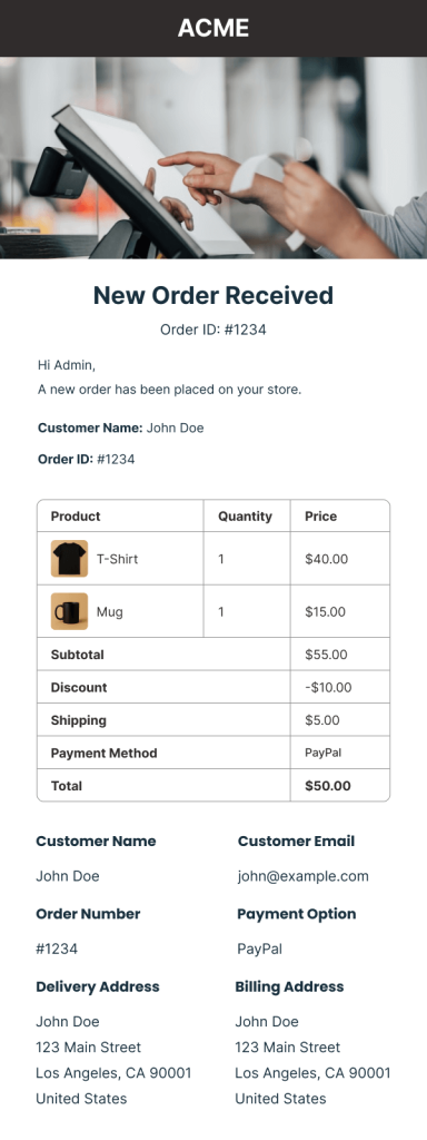 Final new order email
