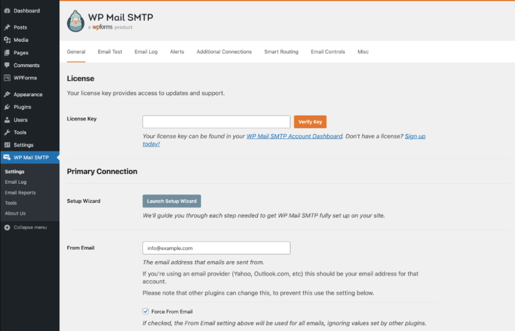Smtp plugin configuration
