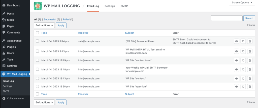 Wp mail logging
