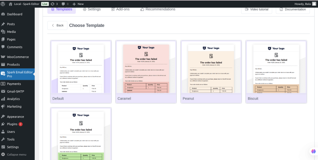 customizable templates
