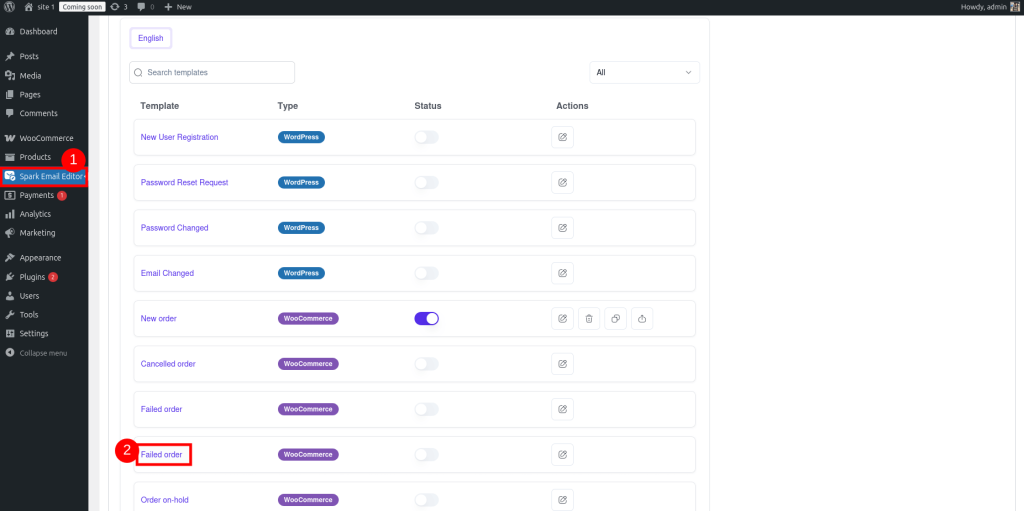 template dashboard 
