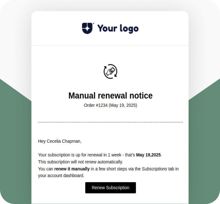 Manual Renewal Notice