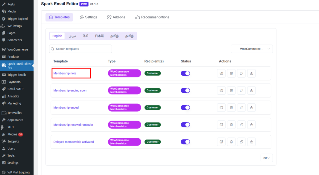 Spark Editor Membership Note