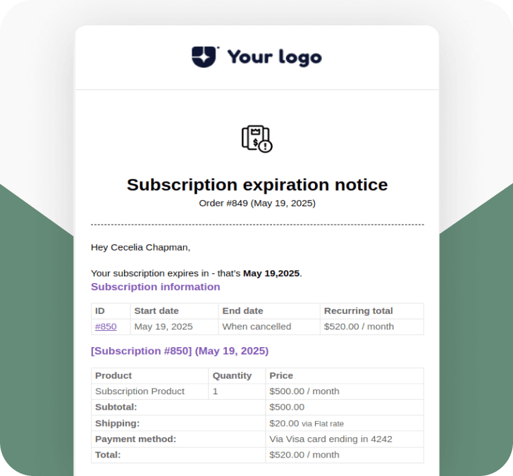Subscription Expiration Notice