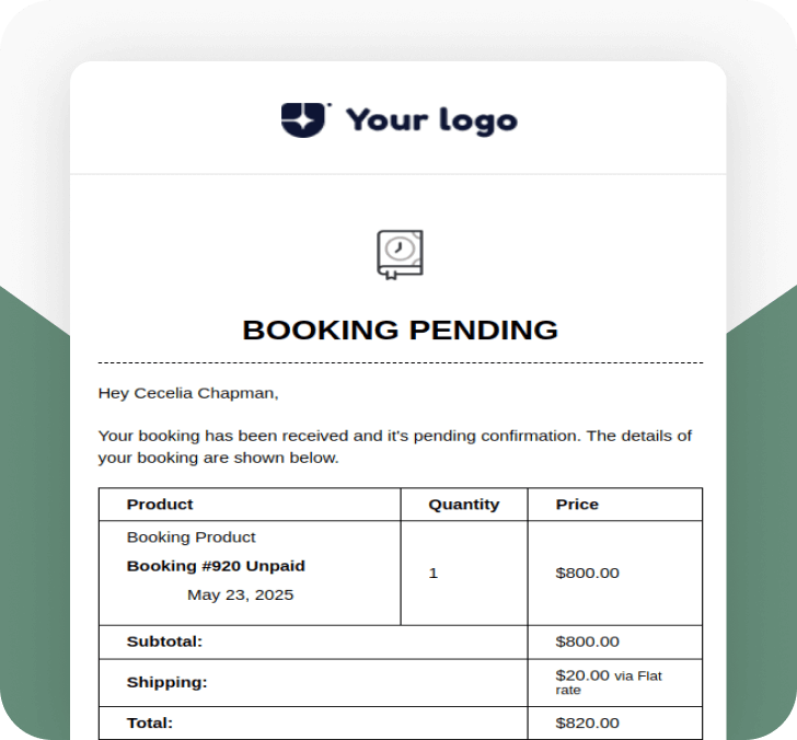 Booking Pending
