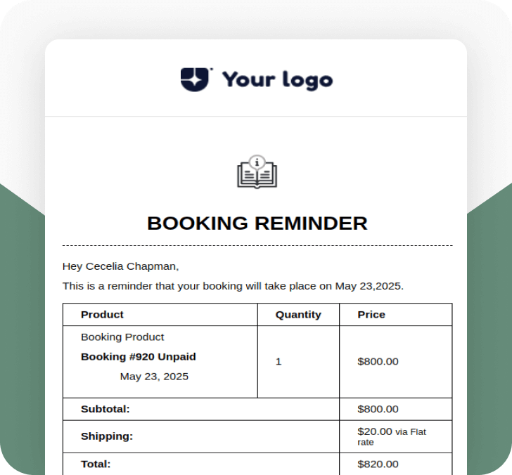 Booking Reminder