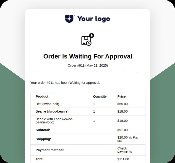 Order is Waiting For Approval
