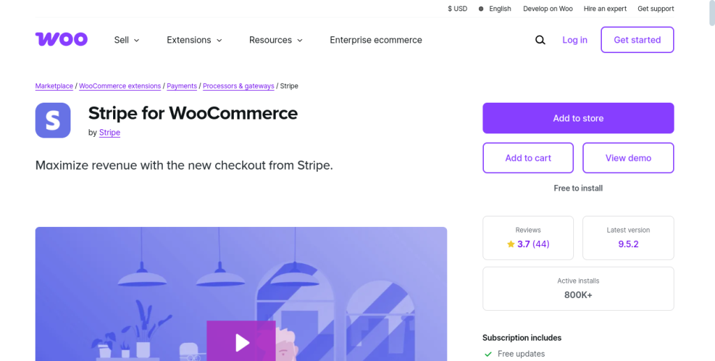 Stripe payments homepage
