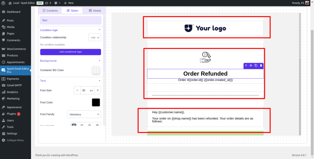 customizing email content