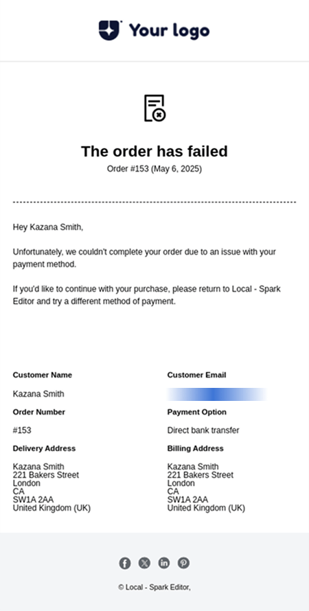 email for customer in the UK