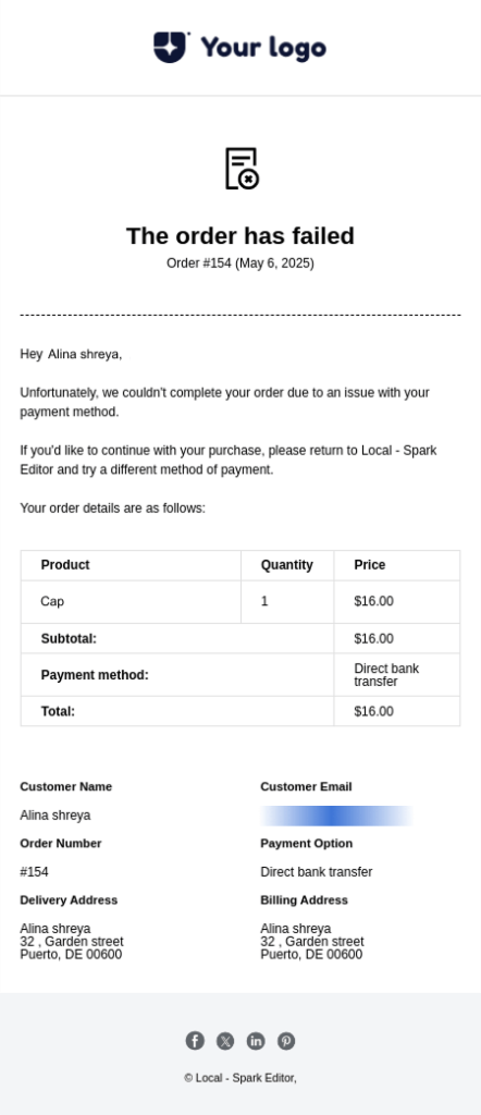 email for customer in the US