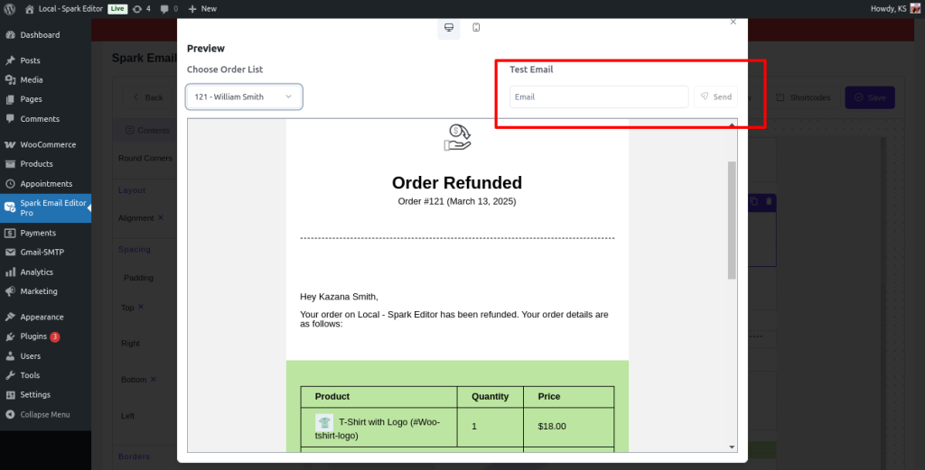test mail placeholder