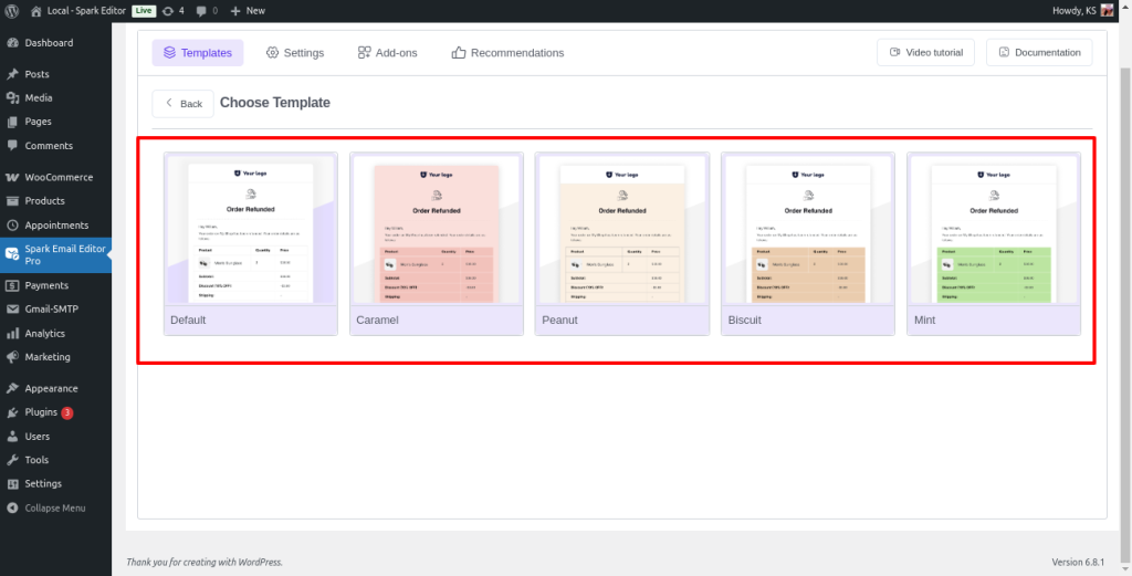 types of templates