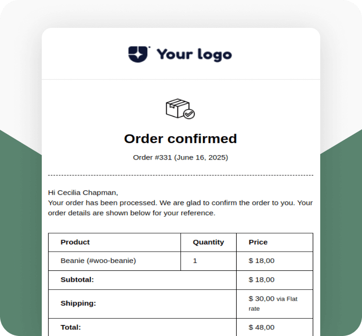 Order Confirmed