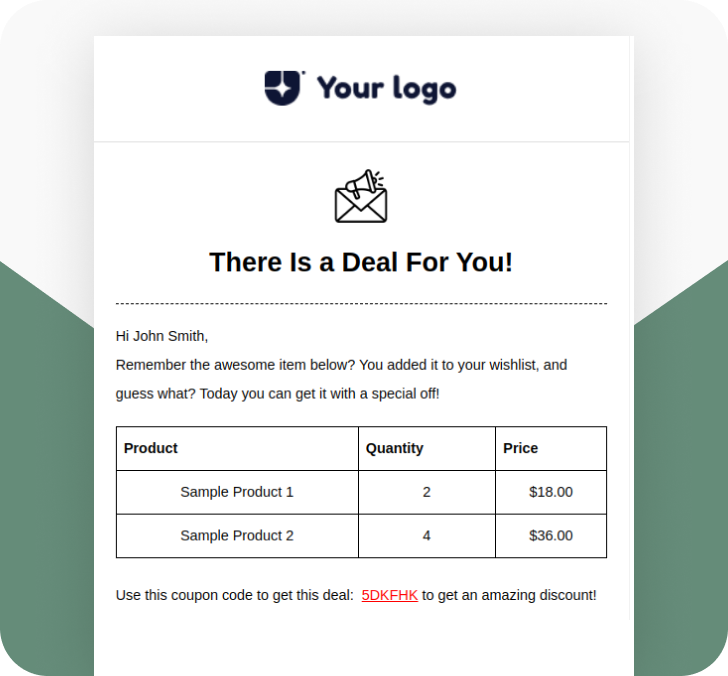 Personalized Promotional Email
