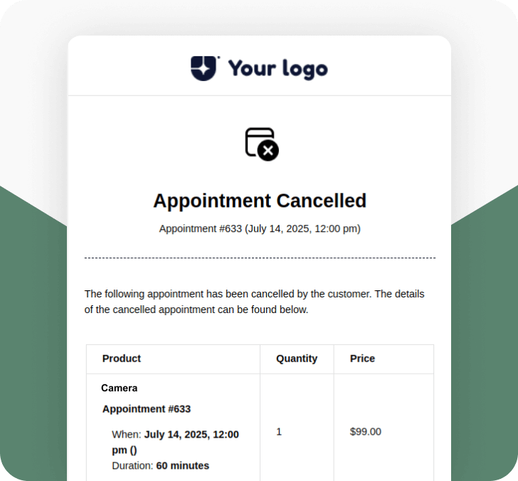 Admin Appointment Cancelled
