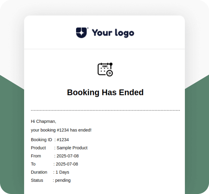 Booking Has Ended