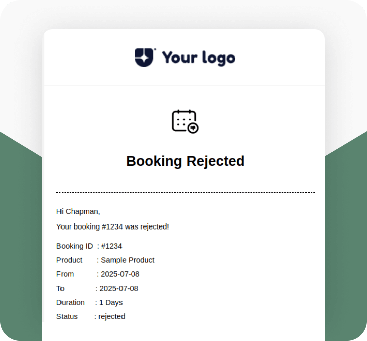 Booking Rejected