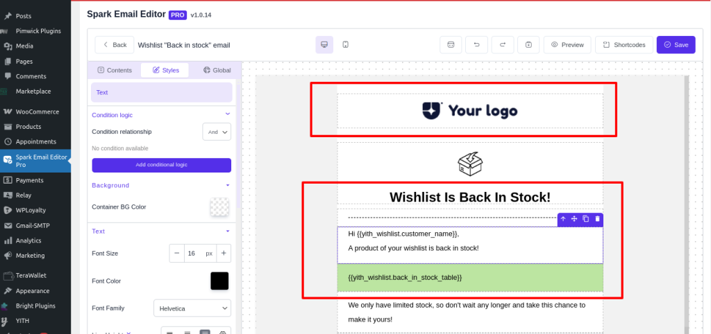Email customization