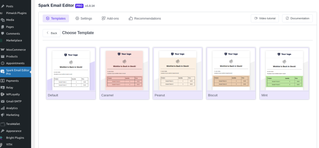 Variation of templates