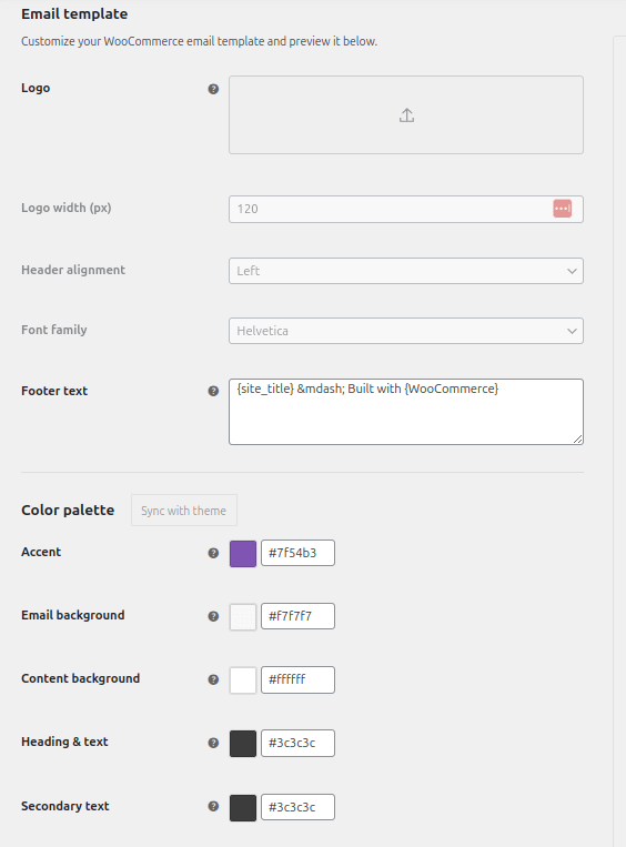 Email Template Background Color Change Settings