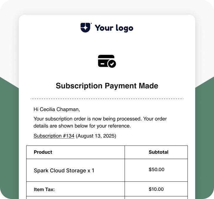 Subscription Payment Made