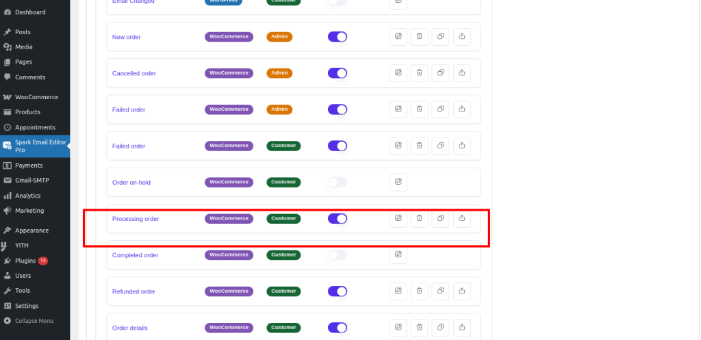 Templates selection