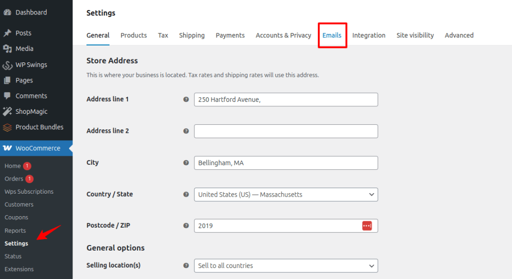 WooCommerce Settings