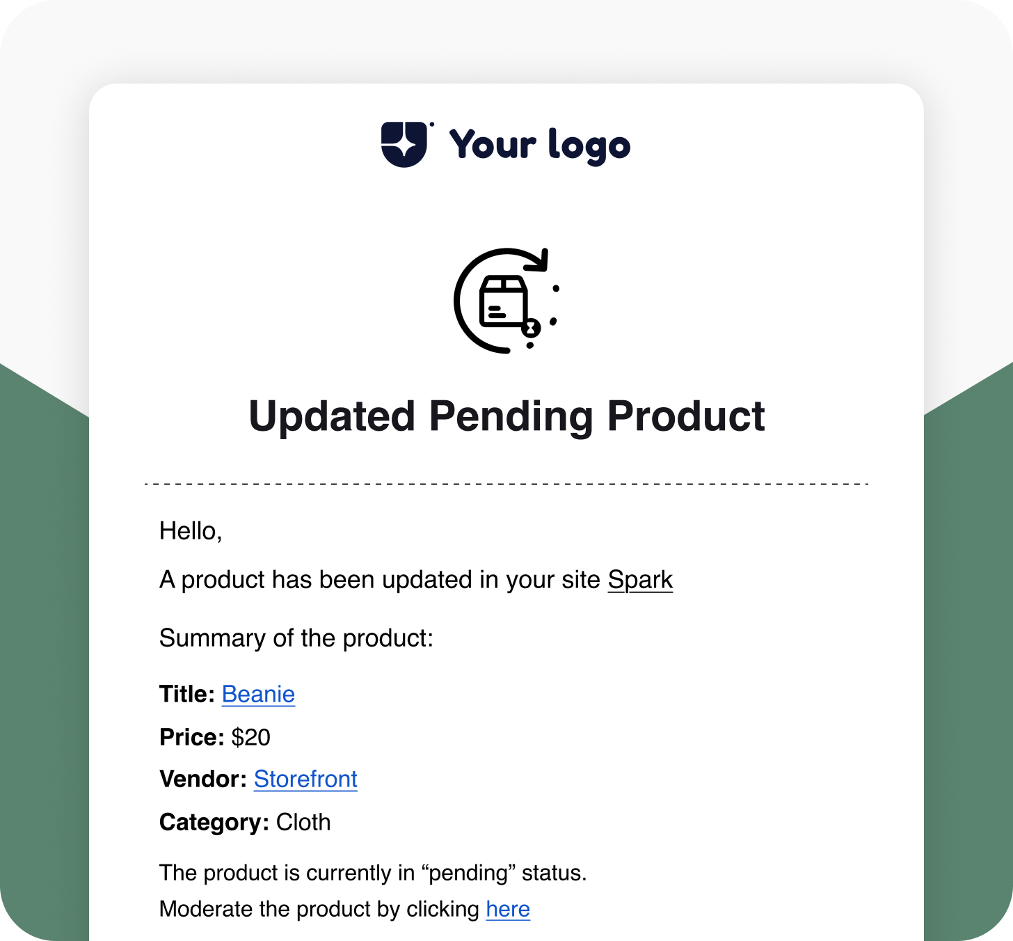 Updated Pending Product