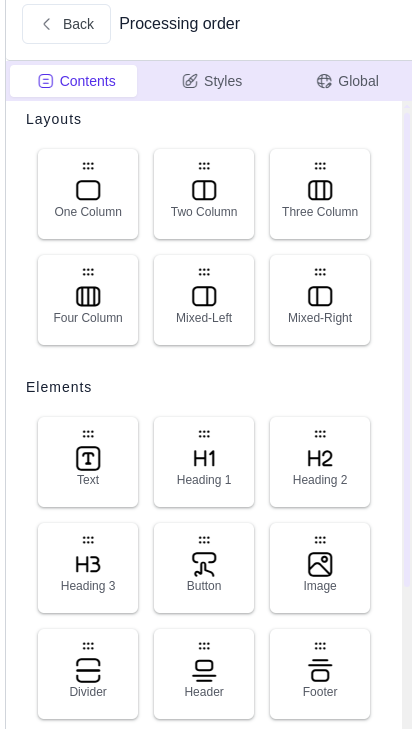 Content Block section Spark Editor