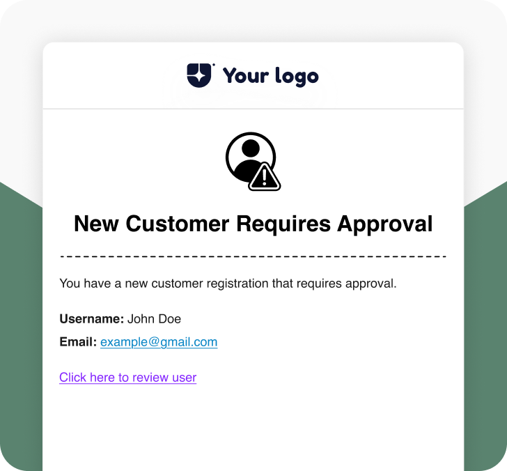New Customer Requires Approval