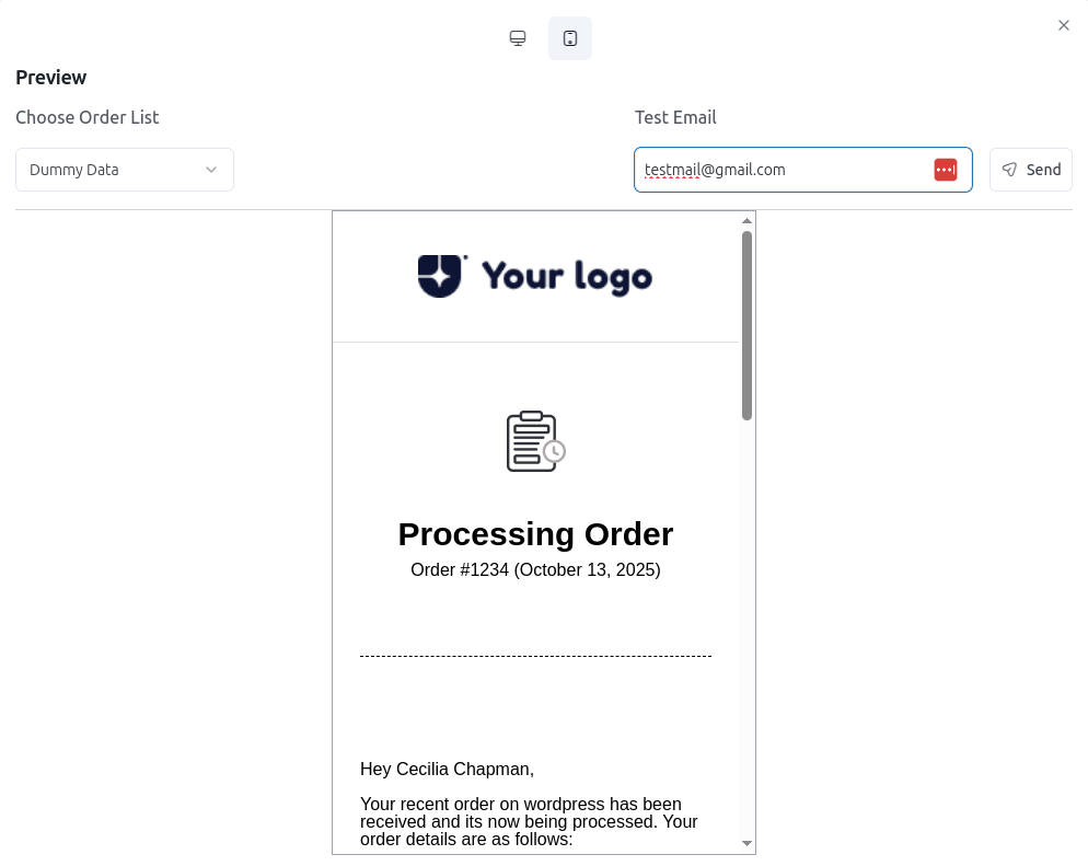 Test and Preview WooCommerce Emails